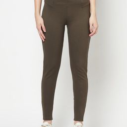 Cantabil Women Olive Green Jeggings-picture-39