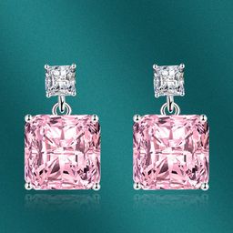 Designs & You Silver-Plated Cubic Zirconia Studded Square Studs Earrings-16