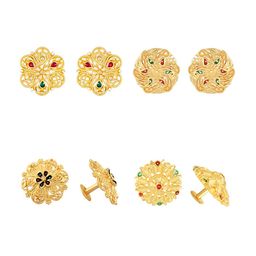 Vighnaharta Pack Of 4 Gold-Plated Studs Earrings-2