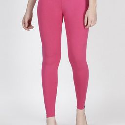 TWIN BIRDS Women Pink Solid Ankle-Length Leggings-53