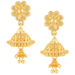 Vighnaharta Gold-Plated Floral Jhumkas Earrings-picture-15