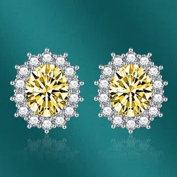 Designs & You Silver-Plated Cubic Zirconia-Studded Contemporary Studs Earrings-52