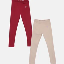 TWIN BIRDS Girls Pack Of 2 Pure Cotton Ankle Length Leggings-image-77