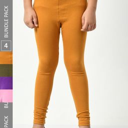BAESD Girls Pack Of 4 Churidar-Length Leggings-image-75