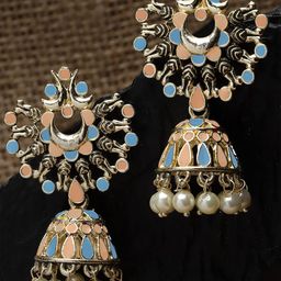 KARATCART Gold Plated Kundan Jhumkas-image-18