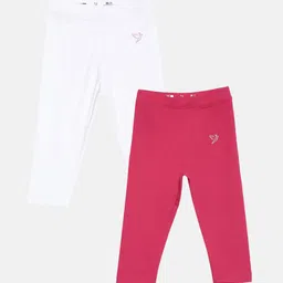 TWIN BIRDS Girls Pack Of 2 Pure Cotton Three Fourth-Length Leggings-image-69