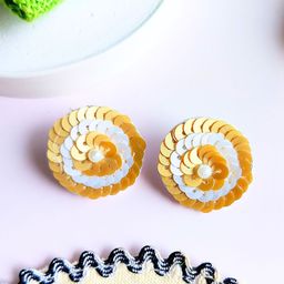 Sangria Gold Toned Artificial Beads Studs Earrings-38