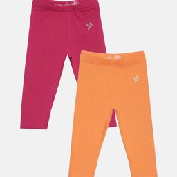 TWIN BIRDS Girls Pack Of 2 Pure Cotton Three-Fourth Length Leggings-image-89