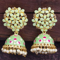 Sukkhi Gold-Plated Contemporary Jhumkas Earrings-image-45