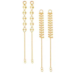 Vighnaharta Set Of 2 Gold-Plated Ear Chains-image-65