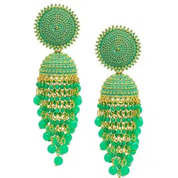 Shining Jewel - By Shivansh Women Traditonal Dome Shaped Jhumkas Earrings-34