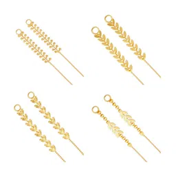 Vighnaharta Set Of 4 Gold-Plated Classic Ear Cuff Earrings-4
