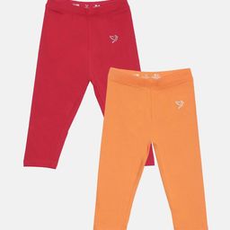 TWIN BIRDS Girls Pack Of 2 Pure Cotton Three Fourth-Length Leggings-image-130