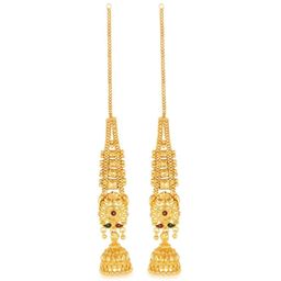 Vighnaharta Gold-Plated Floral Jhumkas-17