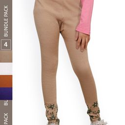 IndiWeaves Girls Pack Of 4 Printed Woolen Ankle Length Leggings-picture-11