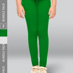 LYRA Girls Pack Of 2 Churidar Length Cotton Breathable Leggings-image-77