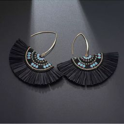 MIZORRI Black Contemporary Drop Earrings-image-70