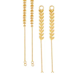 Vighnaharta Pack Of 2 Gold-Plated Classic Ear Cuff Chains-5