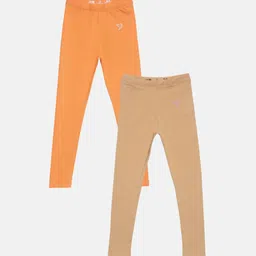 TWIN BIRDS Girls Pack Of 2 Solid Pure Cotton Ankle-Length Leggings-image-41