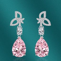 Designs & You Silver Plated CZ Studded Teardrop Shaped Drop Earrings-23