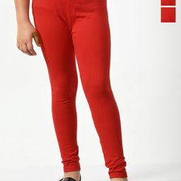 BAESD Girls Pack Of 3 Solid Mid-Rise Churidar Length Leggings-picture-15