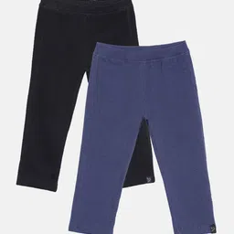 TWIN BIRDS Girls Pack Of 2 Black & Blue Denim Capri Leggings-image-72