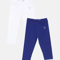 TWIN BIRDS Girls Pack Of 2 Pure Cotton Three Fourth-Length Leggings-image-70