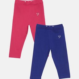 TWIN BIRDS Girls Pack Of 2 Solid Pure Cotton Three Fourth-Length Leggings-picture-23