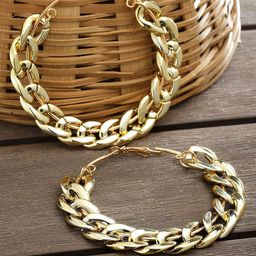 Bohey by KARATCART Gold-Plated Circular Hoop Earrings-58