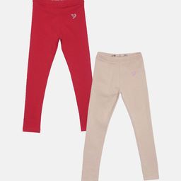 TWIN BIRDS Girls Pack Of 2 Pure Cotton Ankle Length Leggings-image-74