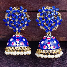 Sukkhi Gold-Plated Contemporary Jhumkas Earrings-image-53
