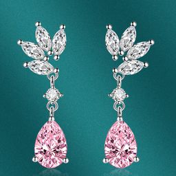 Designs & You Silver Plated Teardrop Shaped Cubic Zirconia Drop Earrings-3