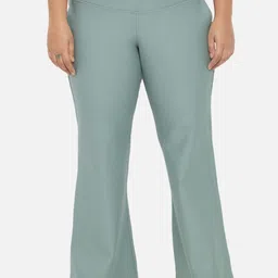 Amydus Women Plus Size Sea-Green Solid Treggings-image-19