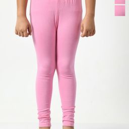 BAESD Girls Pack Of 3 Solid Churidar-Length Leggings-picture-32