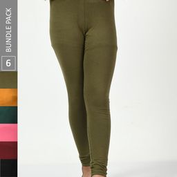 BAESD Girls Pack Of 6 Churidar-Length Leggings-image-100
