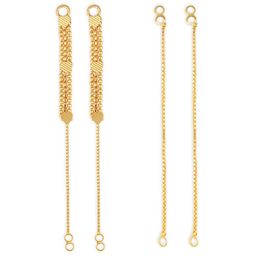 Vighnaharta Set of 2 Gold-Plated Ear Chain-92