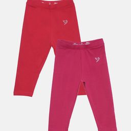 TWIN BIRDS Girls Pack Of 2 Pure Cotton Three Fourth-Length Leggings-image-102