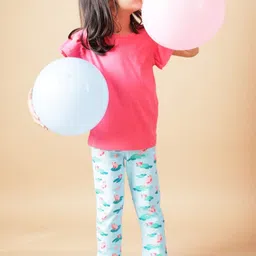 Ola! Otter Infant Girls Printed Organic Cotton Ankle Length Leggings-image-96