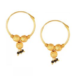 Vighnaharta Gold-Toned Circular Hoop Earrings-3