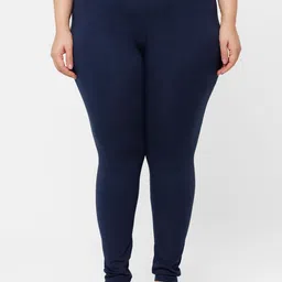 De Moza Women Navy Blue Solid Ankle-Length Plus Size Leggings-image-60