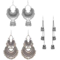 The Pari Set Of 3 Silver-Plated Contemporary Chandbalis Earrings-14