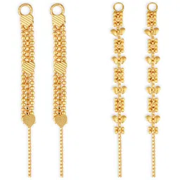 Vighnaharta Set Of 2 Gold-Plated Ear Chain-8