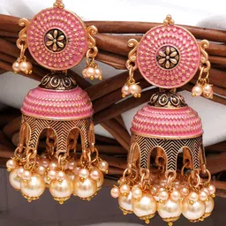 KARATCART Contemporary Jhumkas Earrings-12