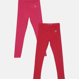 TWIN BIRDS Girls Pack of 2 Pure Cotton Ankle-Length Leggings-picture-37