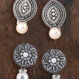 OOMPH Set Of 2 Contemporary Studs Earrings-image-78