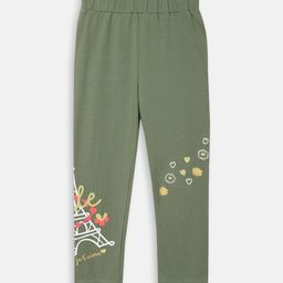 ELLE Girls Green & White Printed Leggings-image-83