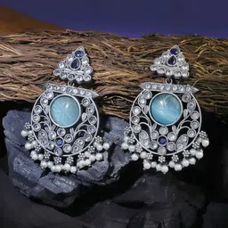 Adwitiya Collection Oxidised Classic Chandbalis Earrings-picture-42