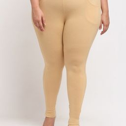 TAG 7 PLUS Women Beige Cotton Ankle Length Leggings-picture-17