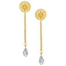 Vighnaharta Gold-Plated Floral Drop Earrings-46
