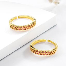 Peora Gold Plated & CZ Studded Toe Rings-image-77